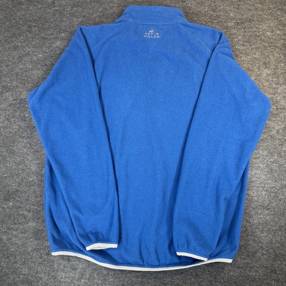 Peter Millar Warmth Fleece 1/4 Zip Sweater Men's Large Blue Golf Pullover Preppy - Picture 2 of 8